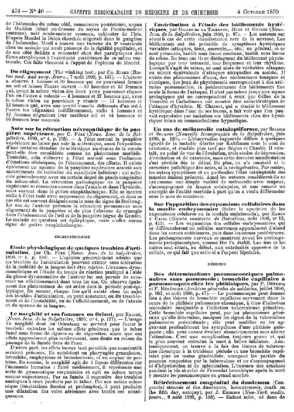 gazette hebdomadaire médecine