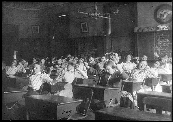 yawning classroom