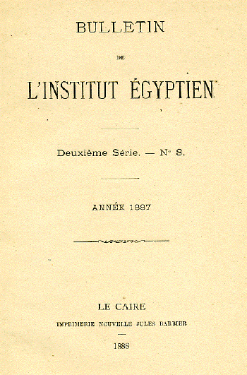 bulletin institut egyptien